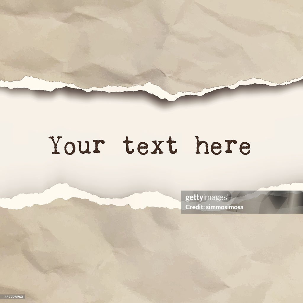 Beige And White Ripped Paper Template For A Vertical Sign High-Res ...