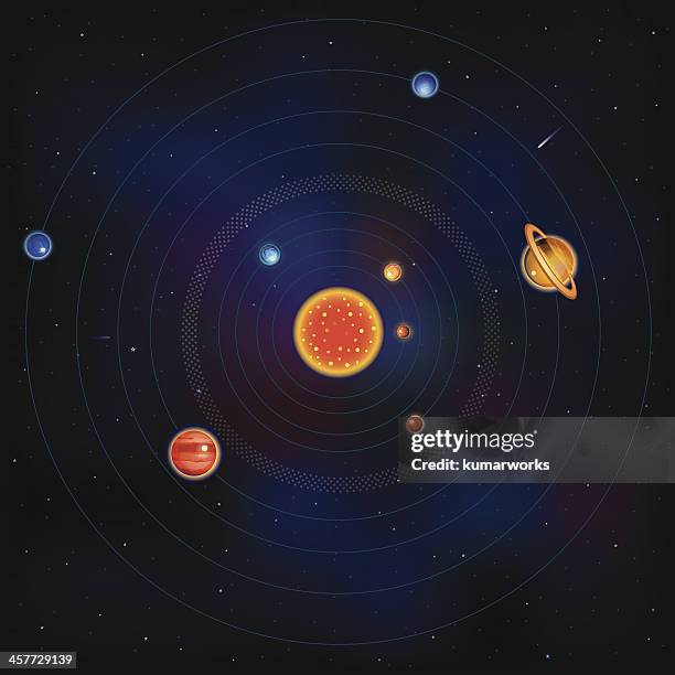 solar system - asteroid stock illustrations