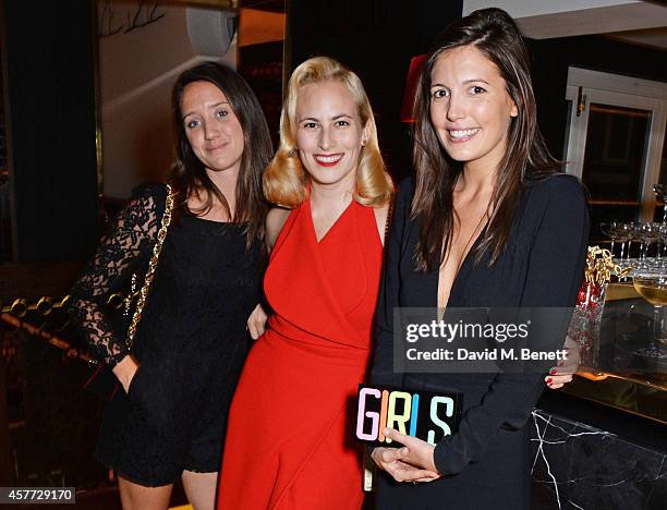 India Langton, Charlotte Olympia Dellal and Amanda Sheppard attend the Charlotte Olympia 'Handbags for the Leading Lady' launch dinner at Toto's...