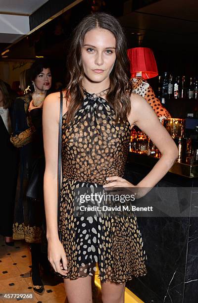 Charlotte Wiggins attends the Charlotte Olympia 'Handbags for the Leading Lady' launch dinner at Toto's Restaurant on October 23, 2014 in London,...