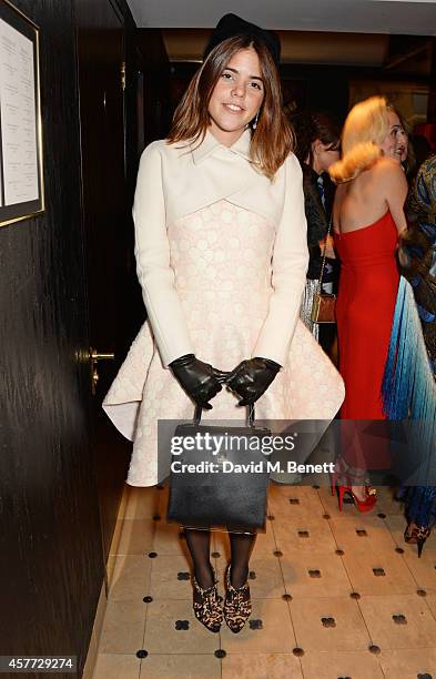 Alix Duvernoy attends the Charlotte Olympia 'Handbags for the Leading Lady' launch dinner at Toto's Restaurant on October 23, 2014 in London, England.