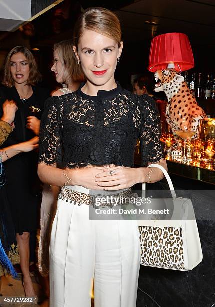 Eugenie Niarchos attends the Charlotte Olympia 'Handbags for the Leading Lady' launch dinner at Toto's Restaurant on October 23, 2014 in London,...