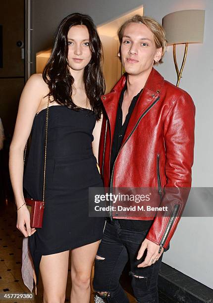 Matilda Lowther and Jamie Campbell Bower attend the Charlotte Olympia 'Handbags for the Leading Lady' launch dinner at Toto's Restaurant on October...