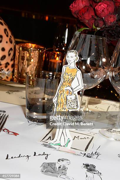 Drawing of Arizona Muse by Clym Evernden at the Charlotte Olympia 'Handbags for the Leading Lady' launch dinner at Toto's Restaurant on October 23,...