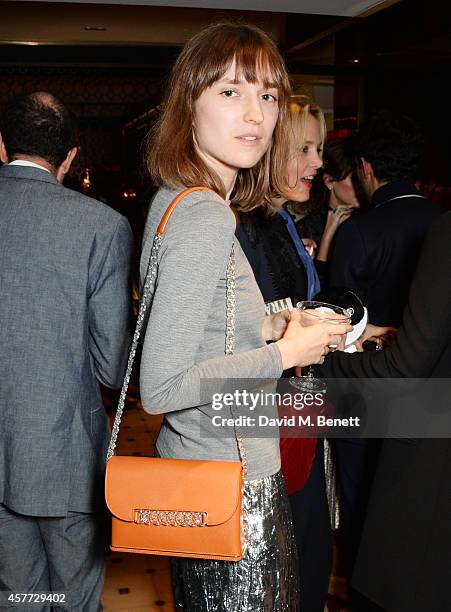 Valentine Fillol Cordier attends the Charlotte Olympia 'Handbags for the Leading Lady' launch dinner at Toto's Restaurant on October 23, 2014 in...