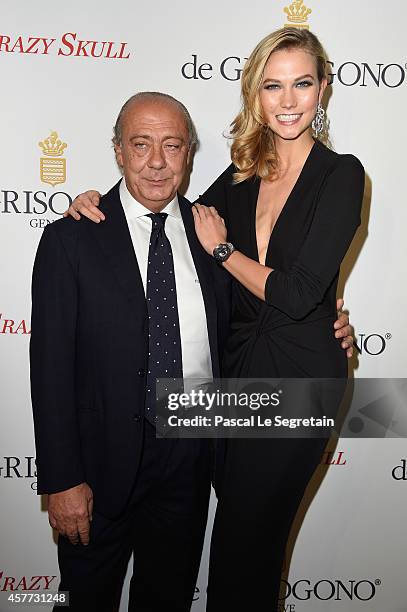 Fawaz Gruosi and Karlie Kloss attend the launch of the De Grisogono "Crazy Skull" watch on October 23, 2014 in Paris, France.
