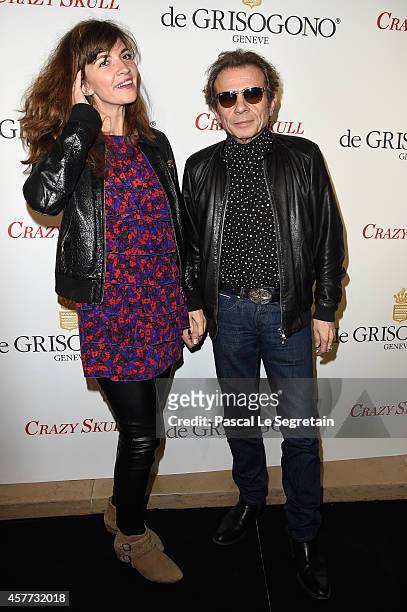 Candice De La Richardiere and Philippe Manoeuvre attend the launch of the De Grisogono "Crazy Skull" watch on October 23, 2014 in Paris, France.