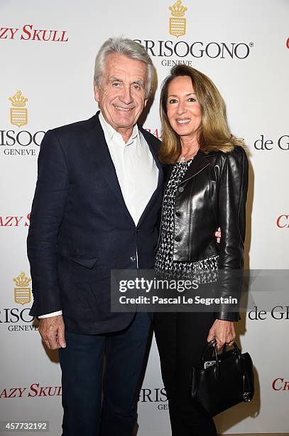 Gilbert and Nicole Coulllier attend the launch of the De Grisogono "Crazy Skull" watch on October 23, 2014 in Paris, France.