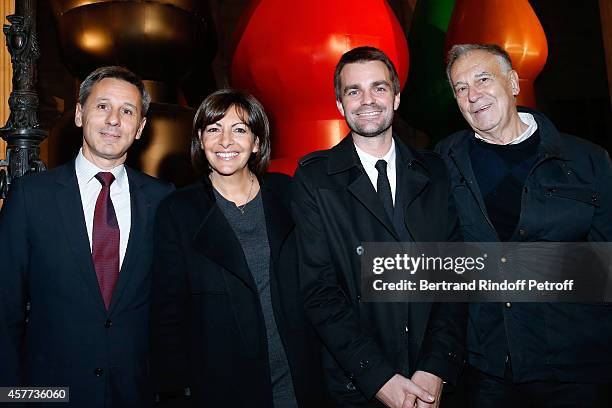 Contemporary artist Adel Abdessemed and his wife Julie attend the Monnaie De Paris : Reopening Party with Opening of the McCarthy Exhibition, on...