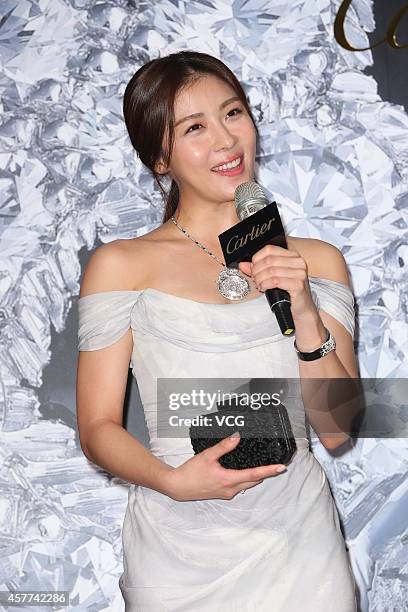 Actress Ha Ji-won attends commercial activity on October 23, 2014 in Taipei, Taiwan of China.