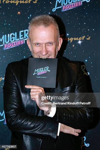 Fashion Designer Jean-Paul Gaultier attends the "Mugler Follies" Paris new variety show premiere on December 18 held at 'Le Comedia' Theater in...