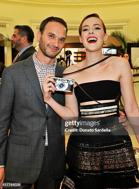 Photographer Jeff Vespa and actress Jena Malone attend Brooks Brothers Hosts The L.A. Launch For The New Book "The Art of Discovery" at Brooks...