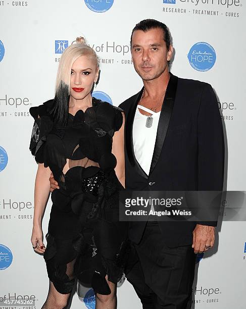 Singer Gwen Stefani and singer Gavin Rossdale attend the City of Hope Spirit of Life Gala honoring Apple's Eddy Cue at the Pacific Design Center on...