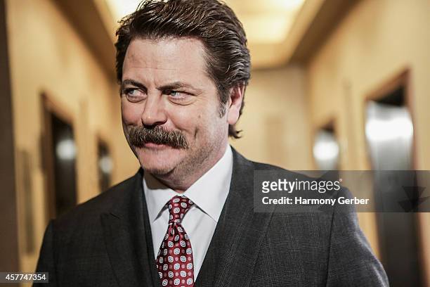 Nick Offerman arrives at the Hollywood Reporter's Key Art Awards at Dolby Theatre on October 23, 2014 in Hollywood, California.