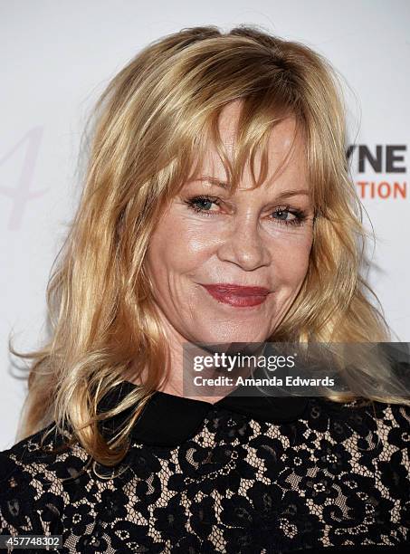 Actress Melanie Griffith arrives at the 2014 Power Of Pink: An Acoustic Evening With P!nk And Friends event at The House of Blues Sunset Strip on...