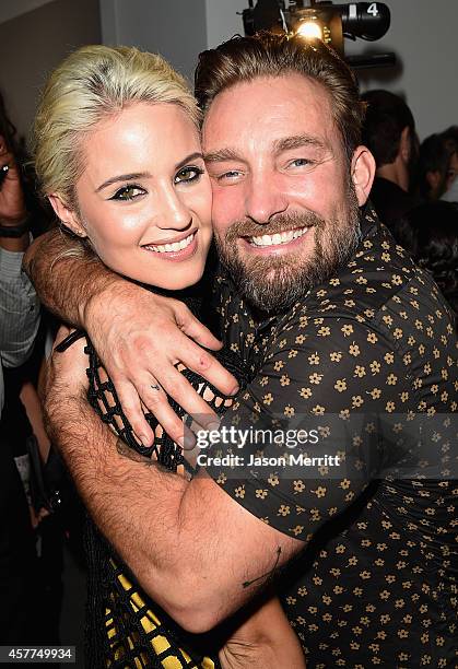 Actress Dianna Agron and photographer Brian Bowen Smith attend the Brian Bowen Smith WILDLIFE show hosted by Casamigos Tequila at De Re Gallery on...