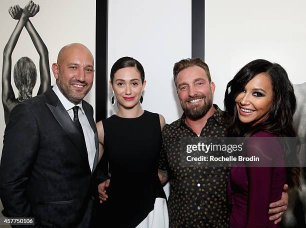 Steph Sebbag, actress Emmy Rossum, photographer Brian Bowen Smith and actress Naya Rivera attend the Brian Bowen Smith WILDLIFE show hosted by...