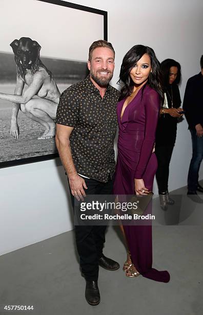 Photographer Brian Bowen Smith and actress Naya Rivera attend the Brian Bowen Smith WILDLIFE show hosted by Casamigos Tequila at De Re Gallery on...