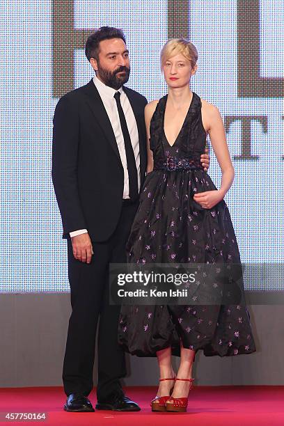 Saverio Costanzo and Alba Rohrwacher arrive at the opening ceremony during the 27th Tokyo International Film Festival at Roppongi Hills on October...