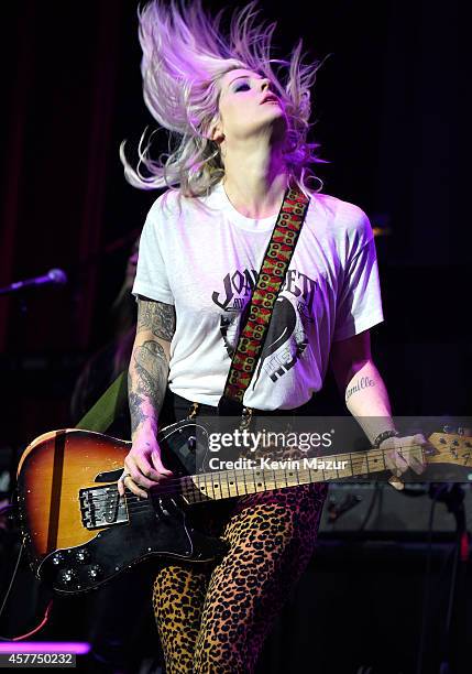 Brody Dalle performs onstage during The 6th Annual Little Kids Rock Benefit at Hammerstein Ballroom on October 23, 2014 in New York City.
