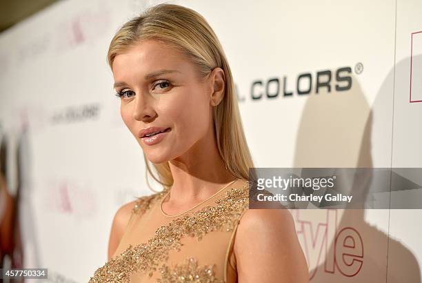 Model Joanna Krupa attends Life & Style Weekly's 10 Year Anniversary party at SkyBar at the Mondrian Los Angeles on October 23, 2014 in West...