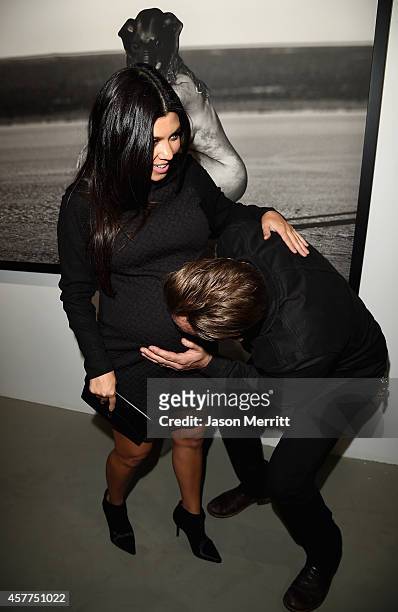Kourtney Kardashian and photographer Brian Bowen Smith attend the Brian Bowen Smith WILDLIFE show hosted by Casamigos Tequila at De Re Gallery on...