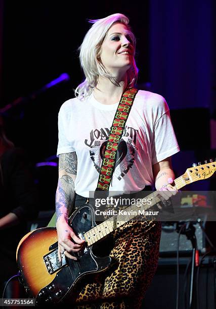 Brody Dalle performs onstage during The 6th Annual Little Kids Rock Benefit at Hammerstein Ballroom on October 23, 2014 in New York City.
