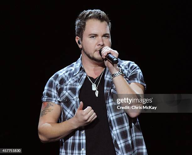 Mike Eli of The Eli Young Band performs at Arena at Gwinnett Center on October 23, 2014 in Duluth, Georgia.