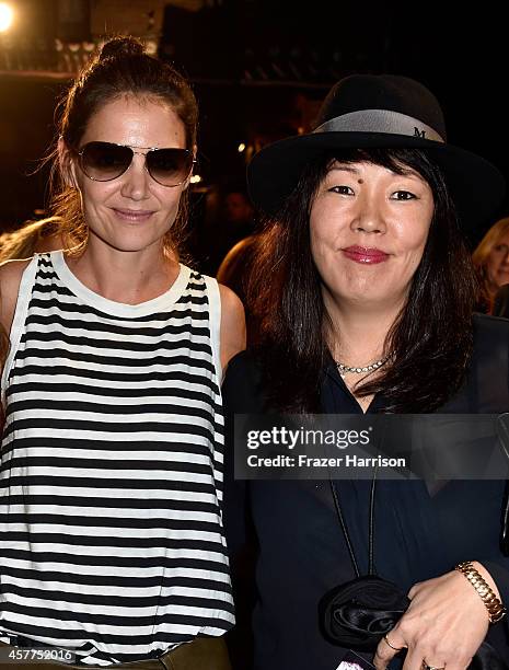 Actress Katie Holmes and stylist Jeanne Yang attend Power of Pink 2014 Benefiting the Cancer Prevention Program at Saint John's Health Center at...