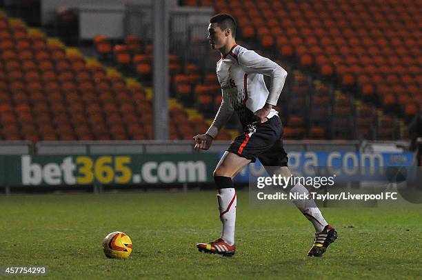 Lloyd Jones steps up to take Liverpool's first penalty of the shoot out during the FA Youth Cup Third Round fixture between Blackpool and Liverpool...