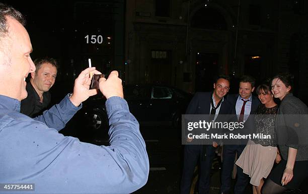 Anthony McPartlin and Declan Donnelly leaves Steam and Rye restaurant and club on December 18, 2013 in London, England.