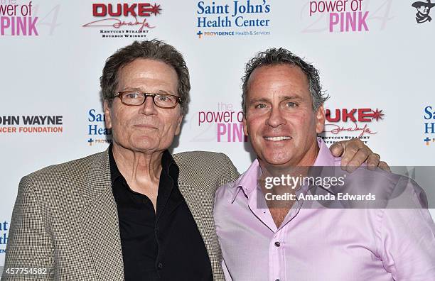 Actors Patrick Wayne and Ethan Wayne arrive at the 2014 Power Of Pink: An Acoustic Evening With P!nk And Friends event at The House of Blues Sunset...