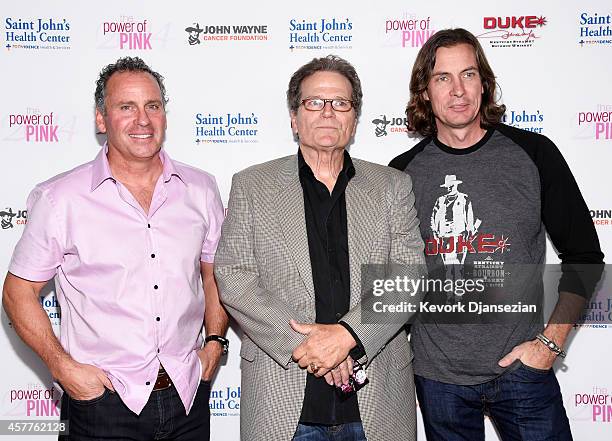 Actors Ethan Wayne and Patrick Wayne and Chris Radomski attend Power of Pink 2014 Benefiting the Cancer Prevention Program at Saint John's Health...