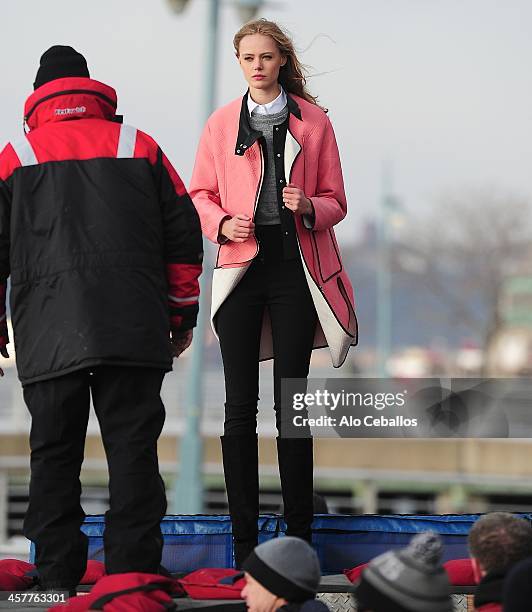 Frida Gustavsson is seen on December 18, 2013 in New York City.