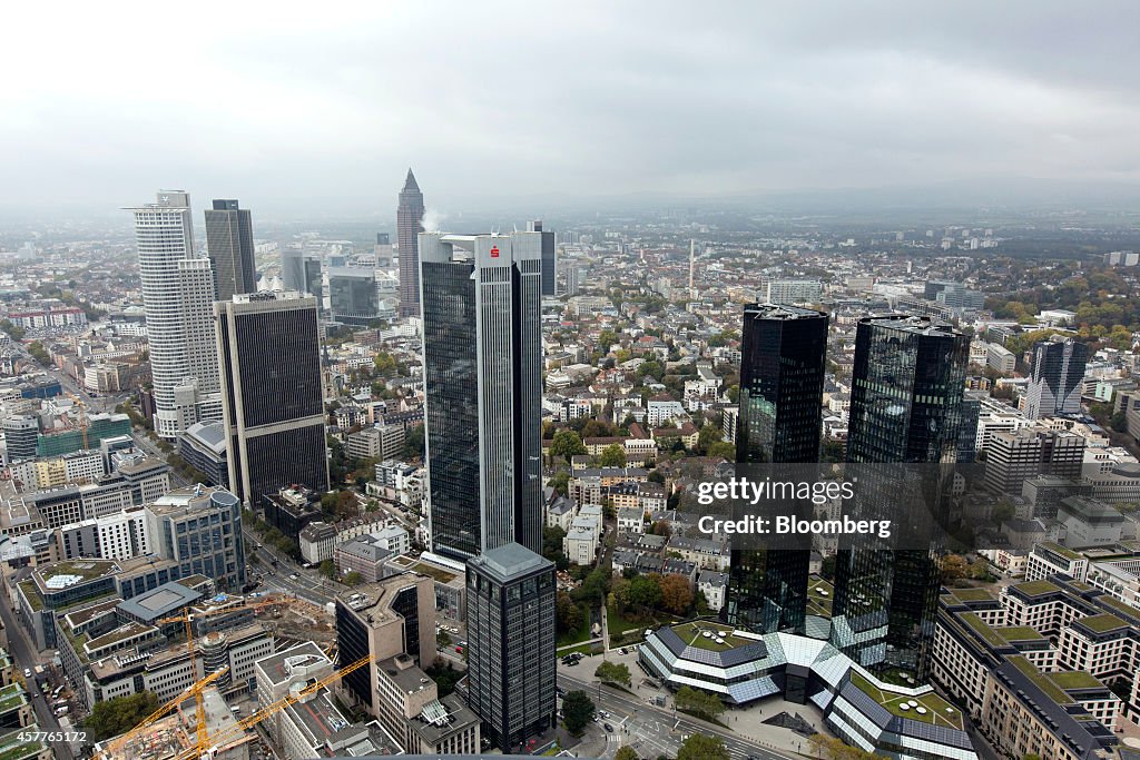 European Central Bank Headquarters And Frankfurt's Financial District Ahead Of Comprehensive Bank Assessment