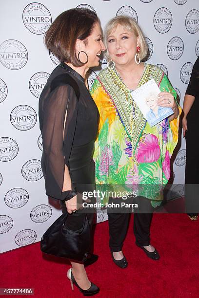 Gloria Estefan and Cristina Saraleguis attend Cristina Saraleguis Book Launch at Vintro Hotel on October 23, 2014 in Miami, Florida.