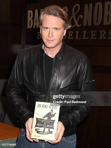 Actor Cary Elwes signs copies of his new book "As You Wish" at Barnes & Noble bookstore at The Grove on October 23, 2014 in Los Angeles, California.