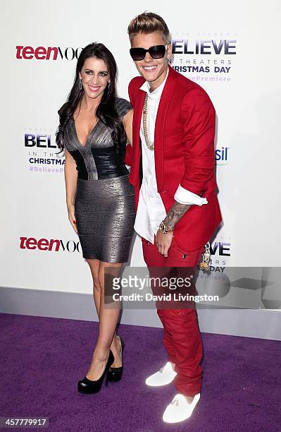 Singer Justin Bieber and mother Pattie Mallette attend the premiere of Open Road Films' "Justin Bieber's Believe" at Regal Cinemas L.A. Live on...
