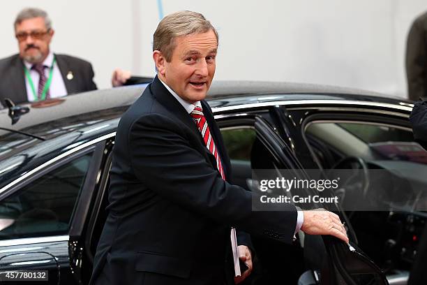 Republic of Ireland President, Enda Kenny, arrives at the headquarters of the Council of the European Union on the second day of a two-day European...