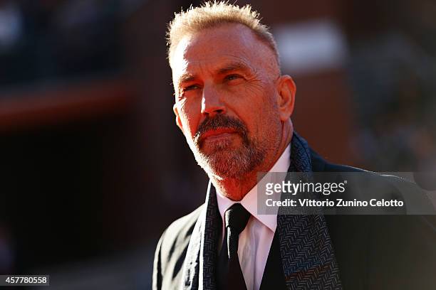 Kevin Costner attends Kevin Costner On the Red Carpet during the 9th Rome Film Festival at Auditorium Parco Della Musica on October 24, 2014 in Rome,...