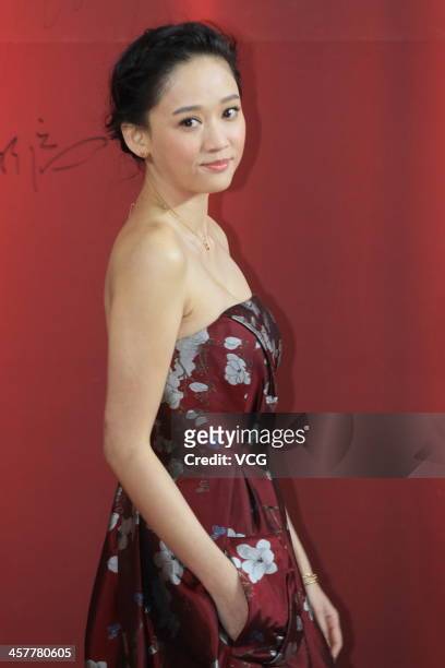 Actress Joe Chen Chiau-En attends Anhui TV Drama Awards Ceremony at the Communication University of China on December 18, 2013 in Beijing, China.