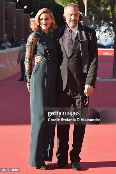 Kevin Costner and Lily Costner On the Red Carpet during the 9th Rome Film Festival at Auditorium Parco Della Musica on October 24, 2014 in Rome,...