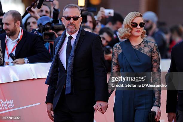 Kevin Costner and Lily Costner On the Red Carpet during the 9th Rome Film Festival at Auditorium Parco Della Musica on October 24, 2014 in Rome,...