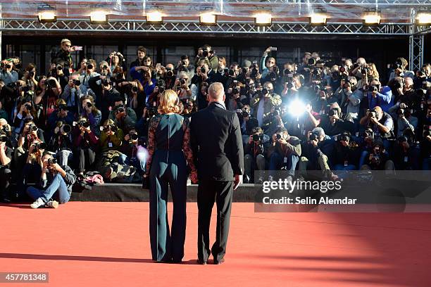 Kevin Costner and Lily Costner On the Red Carpet during the 9th Rome Film Festival at Auditorium Parco Della Musica on October 24, 2014 in Rome,...