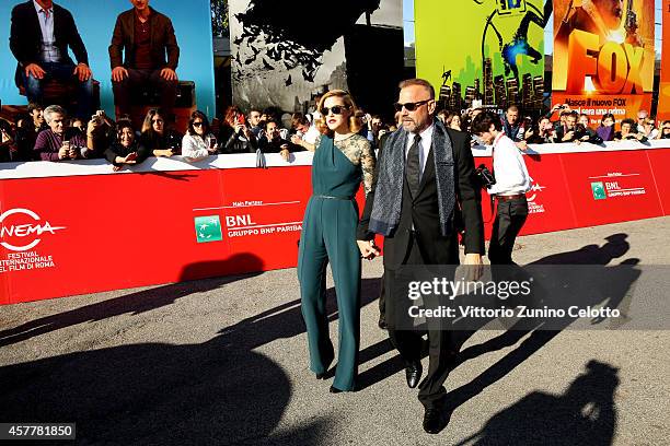 Kevin Costner and Lily Costner On the Red Carpet during the 9th Rome Film Festival at Auditorium Parco Della Musica on October 24, 2014 in Rome,...