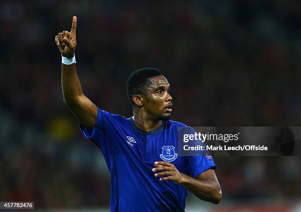 Samuel Eto'o of Everton during the UEFA Europa League match between LOSC Lille and Everton FC at the Grand Stade Lille Metropole on October 23, 2014...