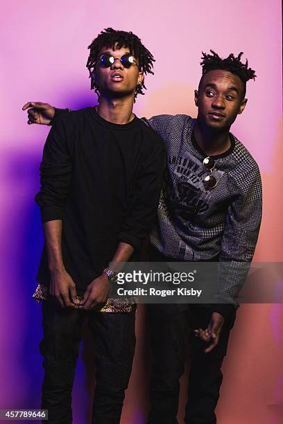 Swae Lee and Slim Jimmy of Rae Sremmurd pose for a portrait backstage at The Fader Fort Presented By Converse at Converse Rubber Tracks Studio on...
