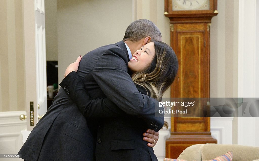 President Obama Meets With Dallas Nurse Nina Pham After Her Release From NIH