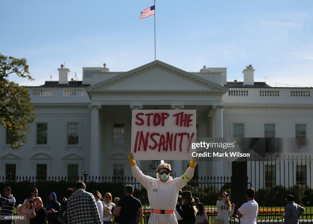 Demonstrator Protests Outside Of White House