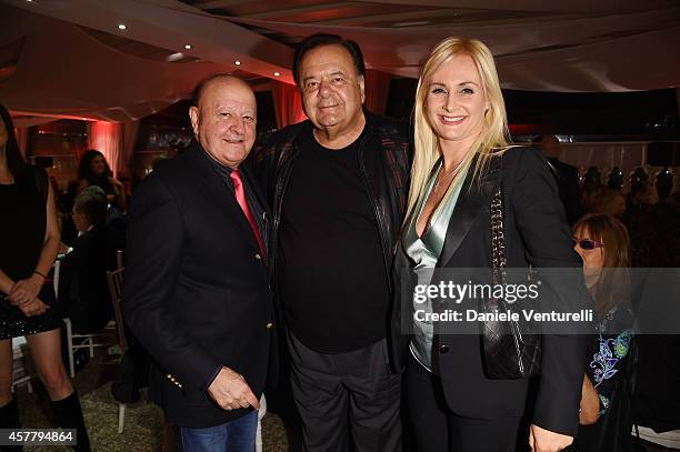 Massimo Boldi, Paul Sorvino and Loredana De Nardis attend the Gala Dinner 'La Grande Bellezza' during the 9th Rome Film Festival on October 24, 2014...